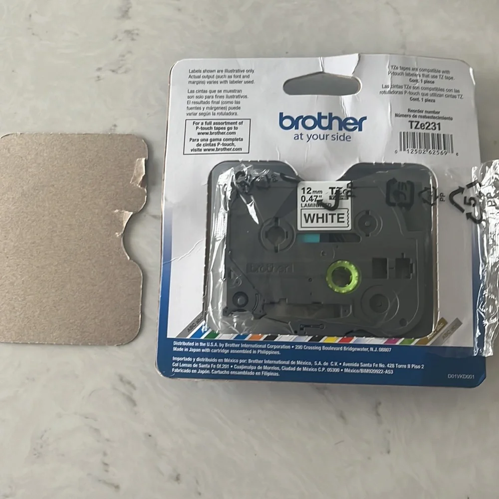 NWT Brother P-touch Electronic Labeling System Tape in White